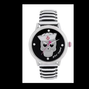 betsey johnson sailor skull watch NEW